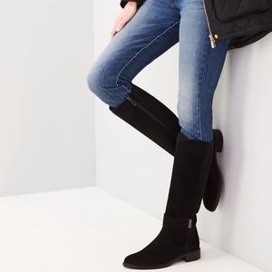 New Aquatalia Black Giana Suede Weatherproof Zip Tall Knee Riding Boot 10.5